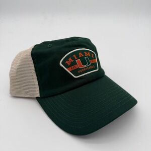 University of Miami Hurricanes Trucker Hat Green Tan Snapback Cap Collegiate
